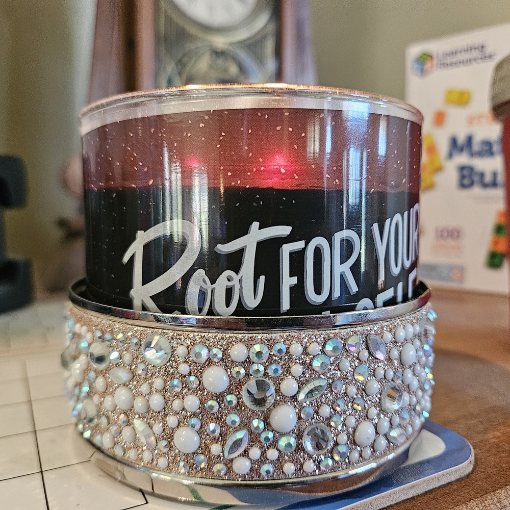 Bath & Body Works Red Candle with Beaded Holder